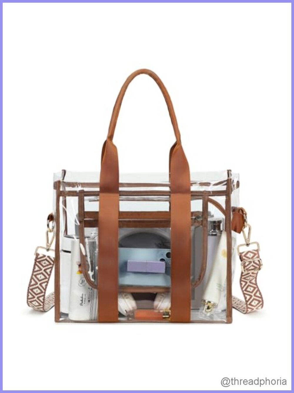 Clear PVC Tote Bag Crossbody Stadium Approved Purse